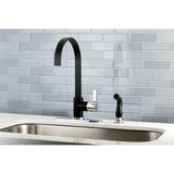 Continental LS8717CTLSP Single-Handle 2-Hole Deck Mount Kitchen Faucet with Side Sprayer, Matte Black/Polished Chrome