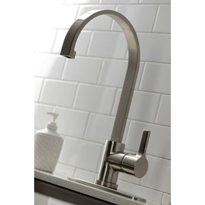 Continental LS8718CTLBS Single-Handle Deck Mount Kitchen Faucet with Brass Sprayer and Deck Plate, Brushed Nickel