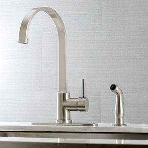 Concord LS8718DLSP Single-Handle 2-Hole Deck Mount Kitchen Faucet with Side Sprayer, Brushed Nickel