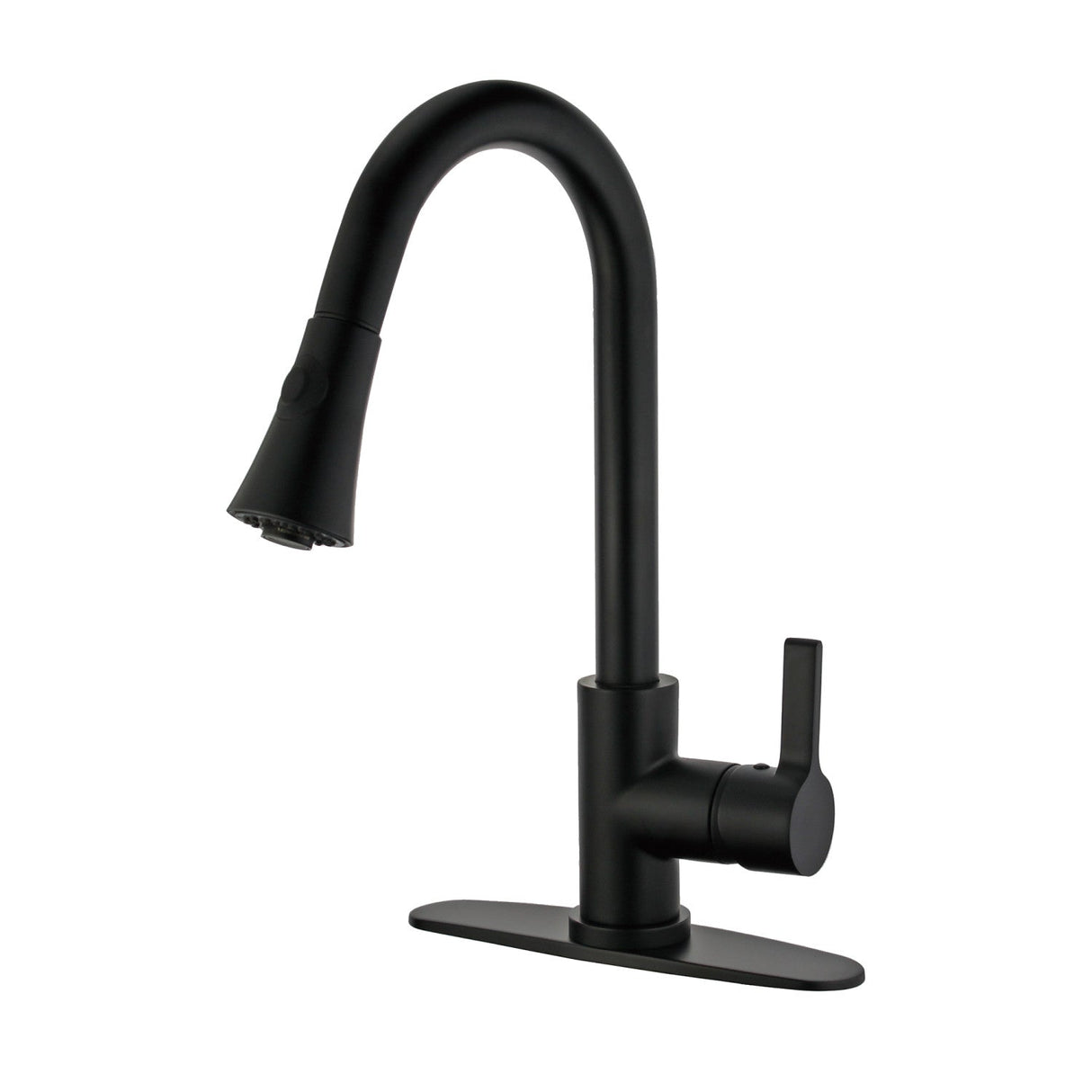 Continental LS8720CTL Single-Handle 1-Hole Deck Mount Pull-Down Sprayer Kitchen Faucet, Matte Black