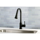 Concord LS8720DL Single-Handle 1-Hole Deck Mount Pull-Down Sprayer Kitchen Faucet, Matte Black