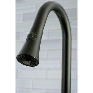Concord LS8720DL Single-Handle 1-Hole Deck Mount Pull-Down Sprayer Kitchen Faucet, Matte Black