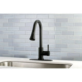 Concord LS8720DL Single-Handle 1-Hole Deck Mount Pull-Down Sprayer Kitchen Faucet, Matte Black