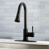 Concord LS8720DL Single-Handle 1-Hole Deck Mount Pull-Down Sprayer Kitchen Faucet, Matte Black
