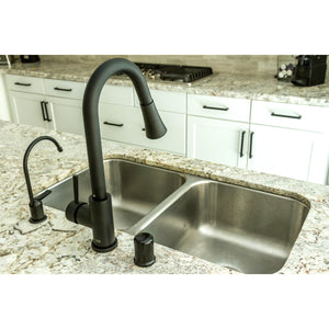 Concord LS8720DL Single-Handle 1-Hole Deck Mount Pull-Down Sprayer Kitchen Faucet, Matte Black