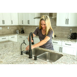 Concord LS8720DL Single-Handle 1-Hole Deck Mount Pull-Down Sprayer Kitchen Faucet, Matte Black