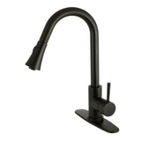Concord LS8720DL Single-Handle 1-Hole Deck Mount Pull-Down Sprayer Kitchen Faucet, Matte Black