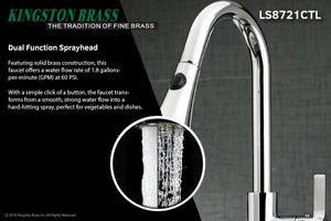 Continental LS8721CTL Single-Handle 1-Hole Deck Mount Pull-Down Sprayer Kitchen Faucet, Polished Chrome