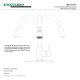 Continental LS8721CTL Single-Handle 1-Hole Deck Mount Pull-Down Sprayer Kitchen Faucet, Polished Chrome
