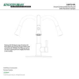 Concord LS8721DL Single-Handle 1-Hole Deck Mount Pull-Down Sprayer Kitchen Faucet, Polished Chrome