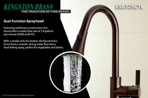Continental LS8725CTL Single-Handle 1-Hole Deck Mount Pull-Down Sprayer Kitchen Faucet, Oil Rubbed Bronze