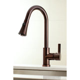 Continental LS8725CTL Single-Handle 1-Hole Deck Mount Pull-Down Sprayer Kitchen Faucet, Oil Rubbed Bronze