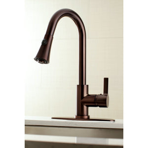 Continental LS8725CTL Single-Handle 1-Hole Deck Mount Pull-Down Sprayer Kitchen Faucet, Oil Rubbed Bronze