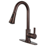 Continental LS8725CTL Single-Handle 1-Hole Deck Mount Pull-Down Sprayer Kitchen Faucet, Oil Rubbed Bronze