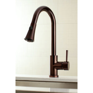 Concord LS8725DL Single-Handle 1-Hole Deck Mount Pull-Down Sprayer Kitchen Faucet, Oil Rubbed Bronze