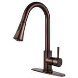 Concord LS8725DL Single-Handle 1-Hole Deck Mount Pull-Down Sprayer Kitchen Faucet, Oil Rubbed Bronze