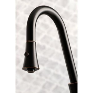 Continental LS8726CTL Single-Handle 1-Hole Deck Mount Pull-Down Sprayer Kitchen Faucet, Naples Bronze