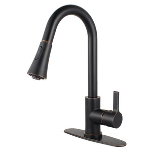 Continental LS8726CTL Single-Handle 1-Hole Deck Mount Pull-Down Sprayer Kitchen Faucet, Naples Bronze