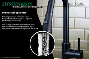 Concord LS8726DL Single-Handle 1-Hole Deck Mount Pull-Down Sprayer Kitchen Faucet, Naples Bronze