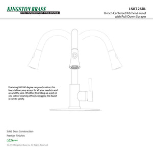 Concord LS8726DL Single-Handle 1-Hole Deck Mount Pull-Down Sprayer Kitchen Faucet, Naples Bronze