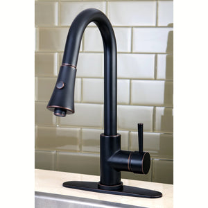 Concord LS8726DL Single-Handle 1-Hole Deck Mount Pull-Down Sprayer Kitchen Faucet, Naples Bronze