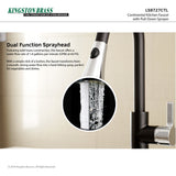 Continental LS8727CTL Single-Handle 1-Hole Deck Mount Pull-Down Sprayer Kitchen Faucet, Matte Black/Polished Chrome