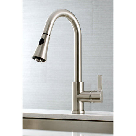 Continental LS8728CTL Single-Handle 1-Hole Deck Mount Pull-Down Sprayer Kitchen Faucet, Brushed Nickel