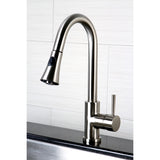 Concord LS8728DL Single-Handle 1-Hole Deck Mount Pull-Down Sprayer Kitchen Faucet, Brushed Nickel