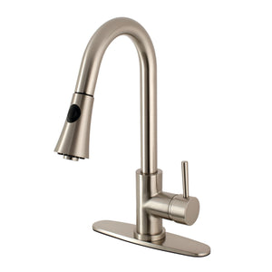 Concord LS8728DL Single-Handle 1-Hole Deck Mount Pull-Down Sprayer Kitchen Faucet, Brushed Nickel
