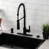 Continental LS8770CTL Single-Handle 1-Hole Deck Mount Pre-Rinse Kitchen Faucet, Matte Black