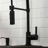 Continental LS8770CTL Single-Handle 1-Hole Deck Mount Pre-Rinse Kitchen Faucet, Matte Black