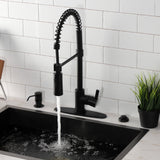 Continental LS8770CTL Single-Handle 1-Hole Deck Mount Pre-Rinse Kitchen Faucet, Matte Black