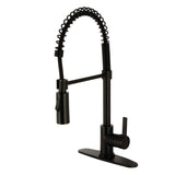 Continental LS8770CTL Single-Handle 1-Hole Deck Mount Pre-Rinse Kitchen Faucet, Matte Black