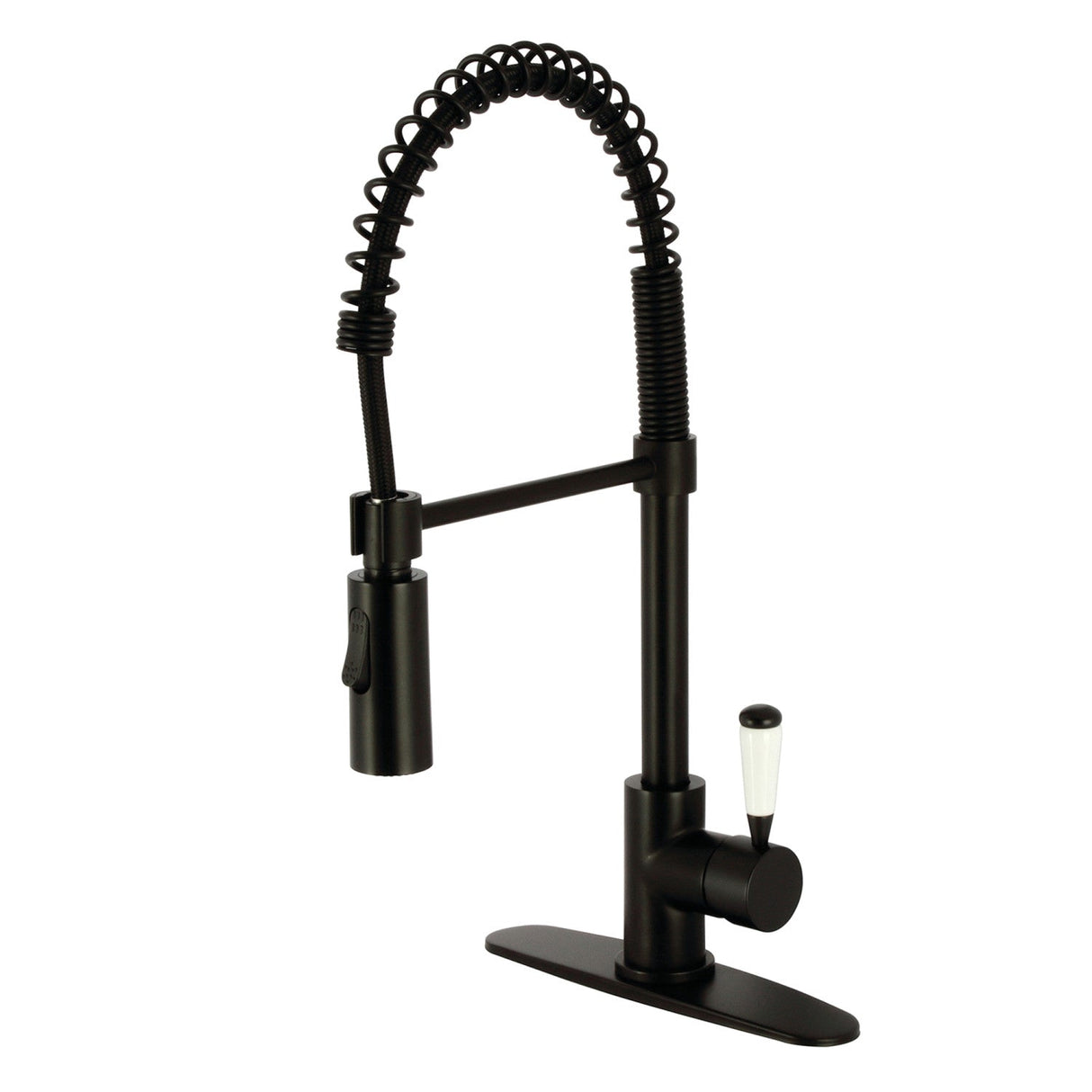 Paris LS8770DPL Single-Handle 1-Hole Deck Mount Pre-Rinse Kitchen Faucet, Matte Black