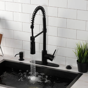 New York LS8770NYL Single-Handle 1-Hole Deck Mount Pre-Rinse Kitchen Faucet, Matte Black
