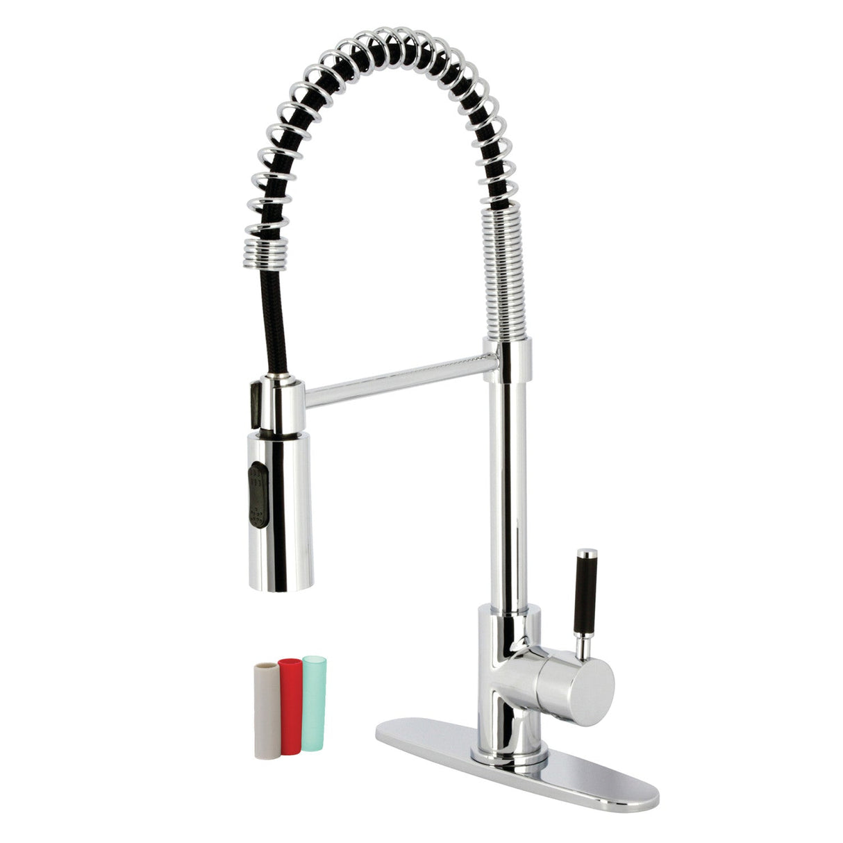 Kaiser LS8771DKL Single-Handle 1-Hole Deck Mount Pre-Rinse Kitchen Faucet, Polished Chrome