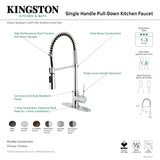 New York LS8771NYL Single-Handle 1-Hole Deck Mount Pre-Rinse Kitchen Faucet, Polished Chrome