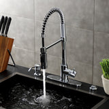 New York LS8771NYL Single-Handle 1-Hole Deck Mount Pre-Rinse Kitchen Faucet, Polished Chrome