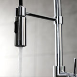 New York LS8771NYL Single-Handle 1-Hole Deck Mount Pre-Rinse Kitchen Faucet, Polished Chrome