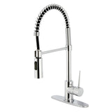 New York LS8771NYL Single-Handle 1-Hole Deck Mount Pre-Rinse Kitchen Faucet, Polished Chrome