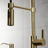 Continental LS8773CTL Single-Handle 1-Hole Deck Mount Pre-Rinse Kitchen Faucet, Brushed Brass