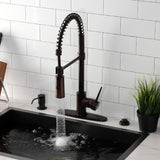 New York LS8775NYL Single-Handle 1-Hole Deck Mount Pre-Rinse Kitchen Faucet, Oil Rubbed Bronze