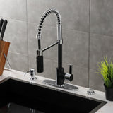 Continental LS8777CTL Single-Handle 1-Hole Deck Mount Pre-Rinse Kitchen Faucet, Matte Black/Polished Chrome