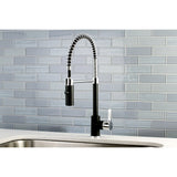 Continental LS8777CTL Single-Handle 1-Hole Deck Mount Pre-Rinse Kitchen Faucet, Matte Black/Polished Chrome