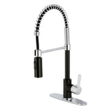 Continental LS8777CTL Single-Handle 1-Hole Deck Mount Pre-Rinse Kitchen Faucet, Matte Black/Polished Chrome