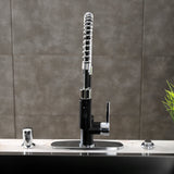 Concord LS8777DL Single-Handle 1-Hole Deck Mount Pre-Rinse Kitchen Faucet, Matte Black/Polished Chrome