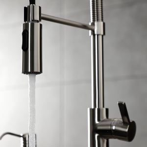 Continental LS8778CTL Single-Handle 1-Hole Deck Mount Pre-Rinse Kitchen Faucet, Brushed Nickel