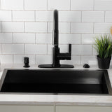 Continental LS8780CTL Single-Handle 1-Hole Deck Mount Pull-Down Sprayer Kitchen Faucet, Matte Black