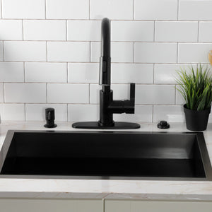 Continental LS8780CTL Single-Handle 1-Hole Deck Mount Pull-Down Sprayer Kitchen Faucet, Matte Black