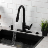 Continental LS8780CTL Single-Handle 1-Hole Deck Mount Pull-Down Sprayer Kitchen Faucet, Matte Black
